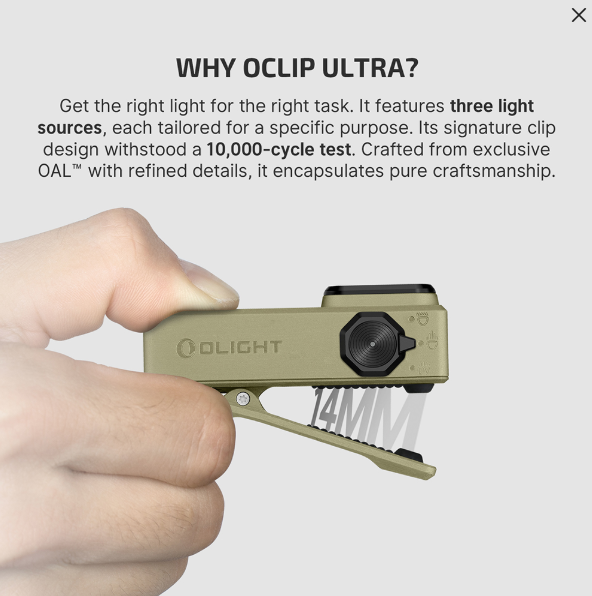 OLIGHT Oclip Ultra EDC (Olive TOPO)