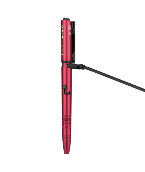 OLIGHT O'Pen 3 Multifunctional Pen Light with 120 Lumens & Green Laser (Wine Red)