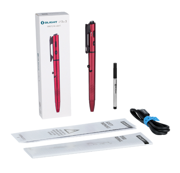 OLIGHT O'Pen 3 Multifunctional Pen Light with 120 Lumens & Green Laser (Wine Red)