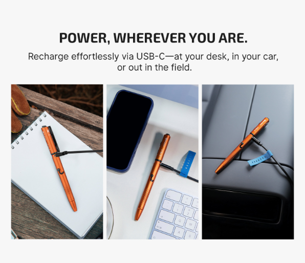 OLIGHT O'Pen 3 Multifunctional Pen Light with 120 Lumens & Green Laser (Orange)