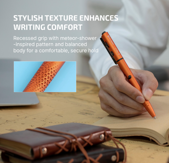 OLIGHT O'Pen 3 Multifunctional Pen Light with 120 Lumens & Green Laser (Orange)