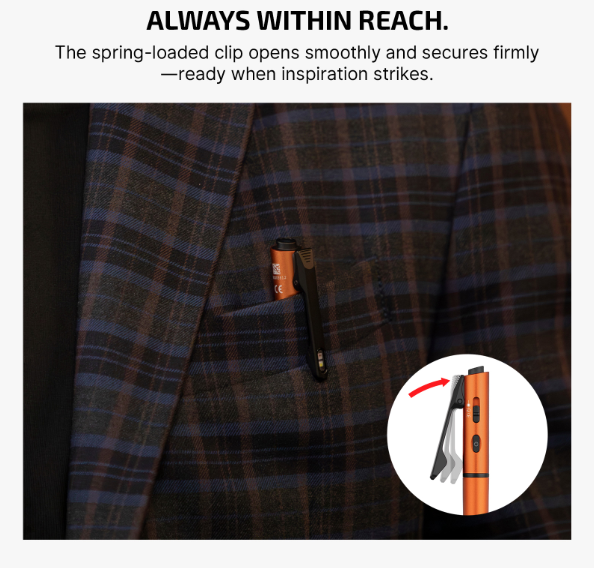 OLIGHT O'Pen 3 Multifunctional Pen Light with 120 Lumens & Green Laser (Orange)