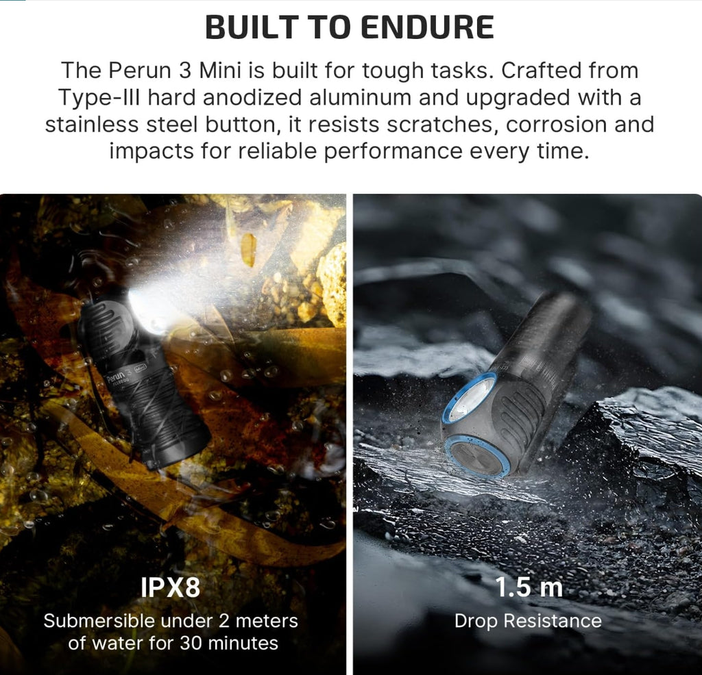 OLIGHT Perun 3 Mini Headlamp (Cool White 5700K~6700K, Black)