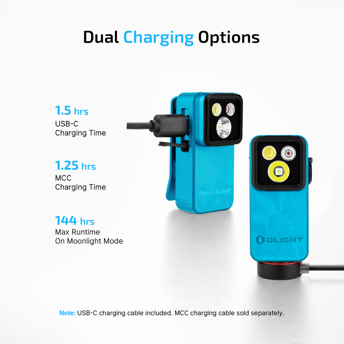 OLIGHT Oclip 2 Pro Rechargeable +Charging Dock (Tidal Blue)