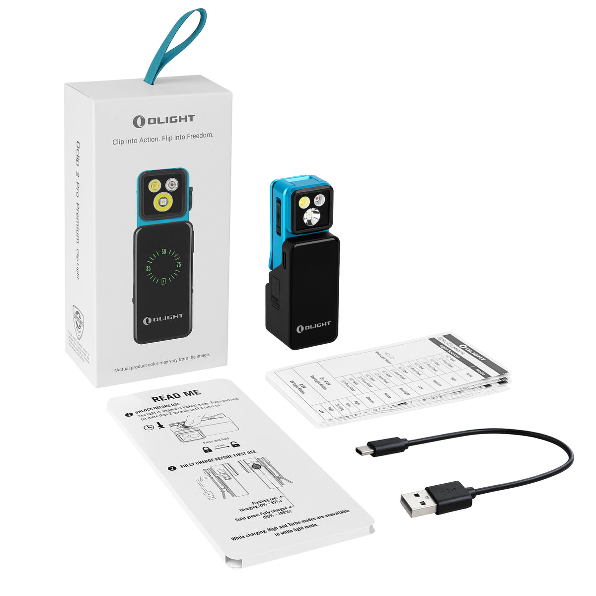 OLIGHT Oclip 2 Pro Rechargeable +Charging Dock (Tidal Blue)