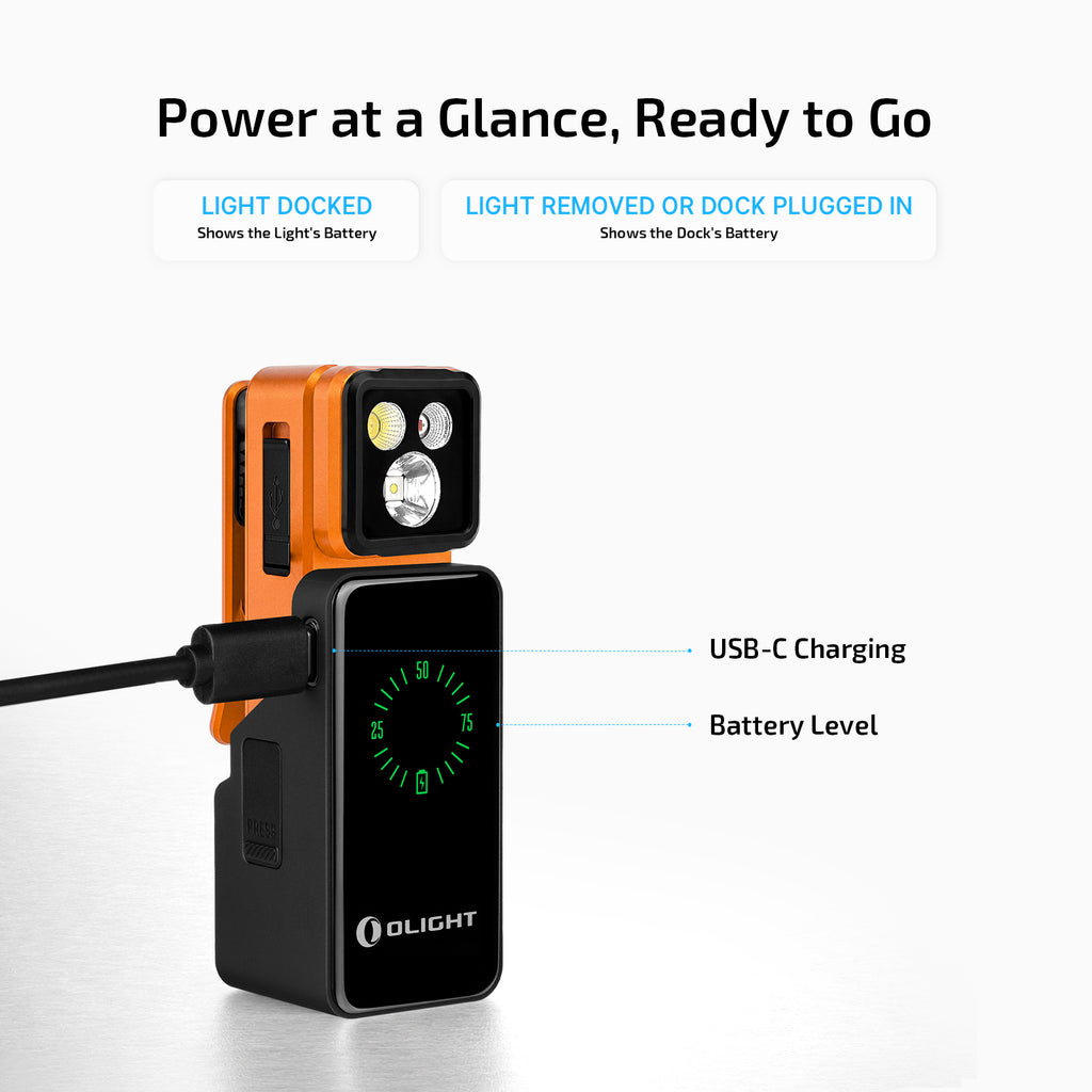 OLIGHT Oclip 2 Pro Rechargeable +Charging Dock (Orange)