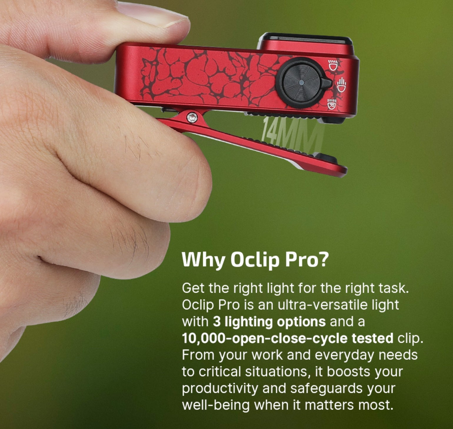 OLIGHT Oclip Pro EDC (Molten Lava)