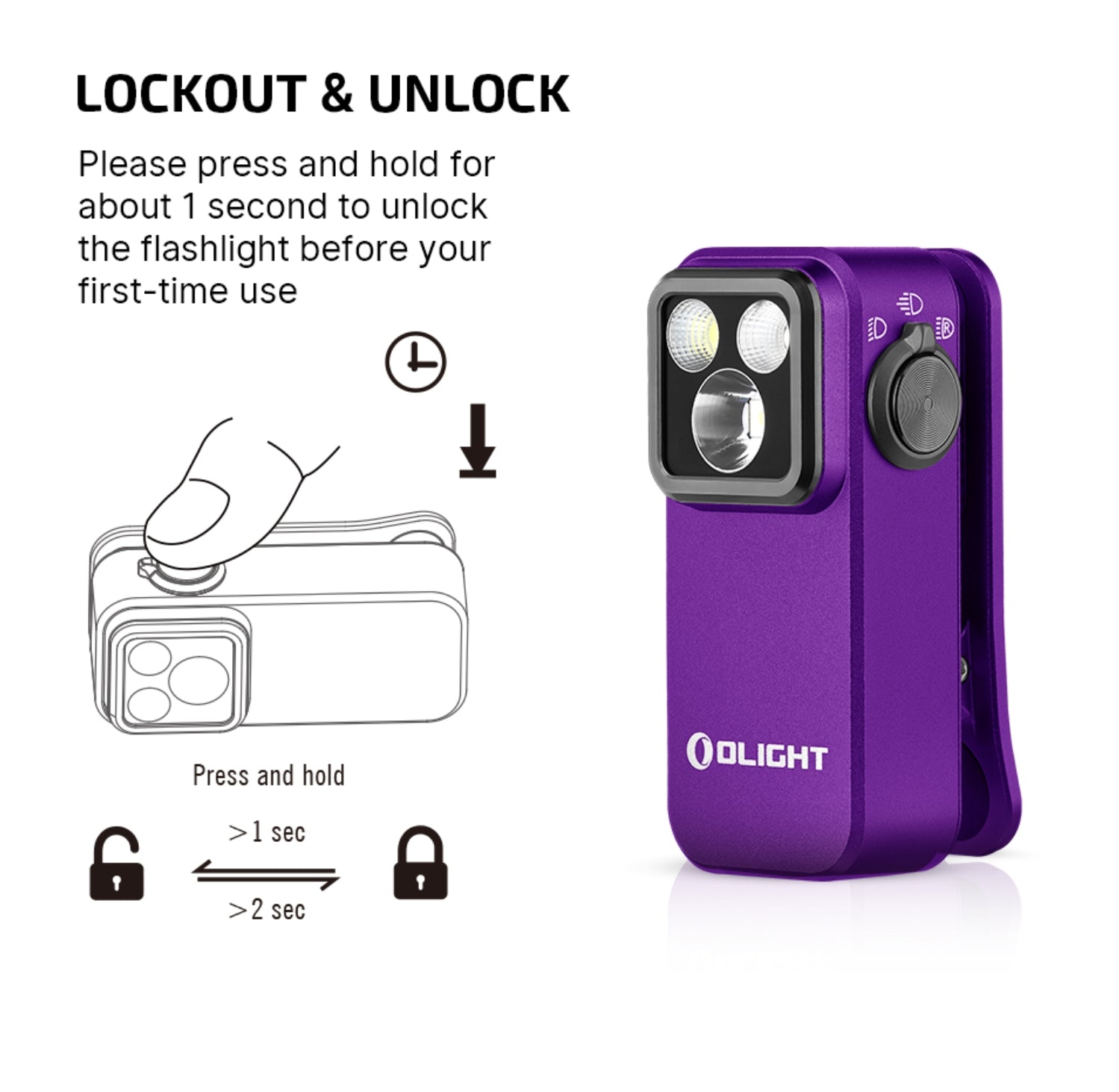 OLIGHT Oclip Pro EDC (Purple)