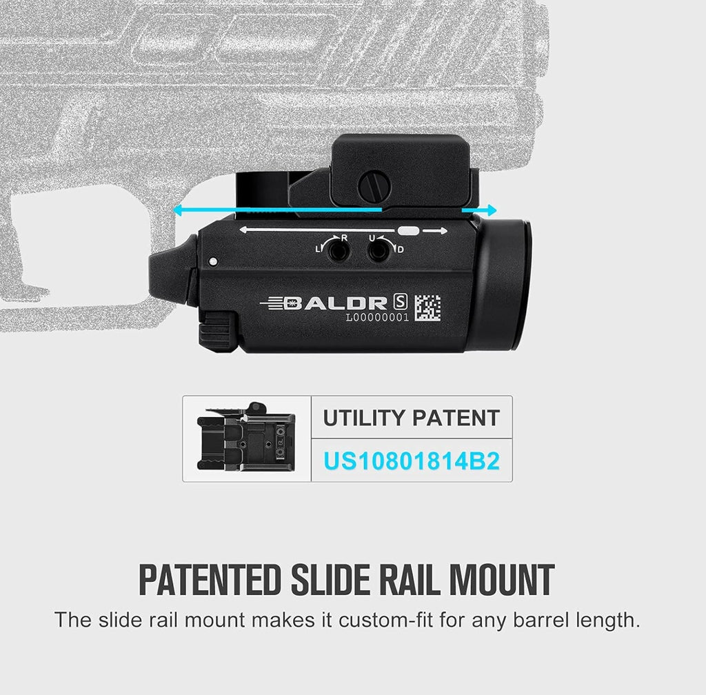 OLIGHT Baldr S 800 Lumens Compact Rail Mount Weaponlight with Green Beam