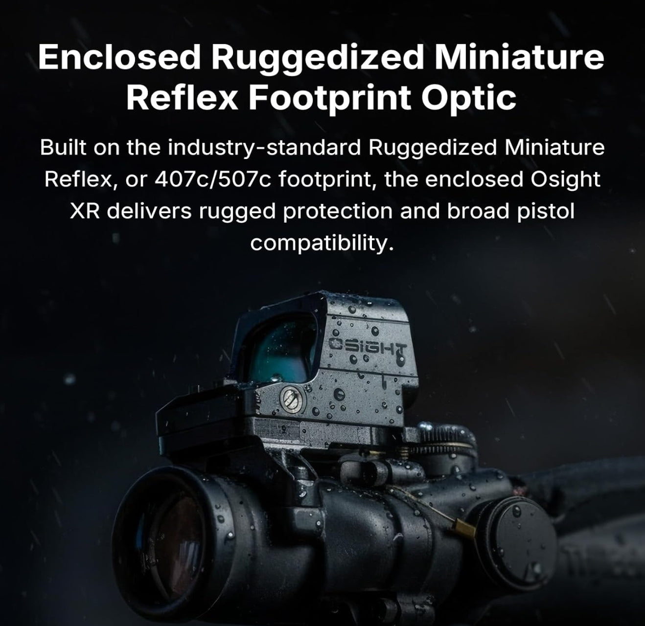 OSIGHT XR Enclosed Red Dot Sight, 2/6 MOA Dot & 32 MOA Circle Multi-Reticle, 407C/507C Footprint Compatible