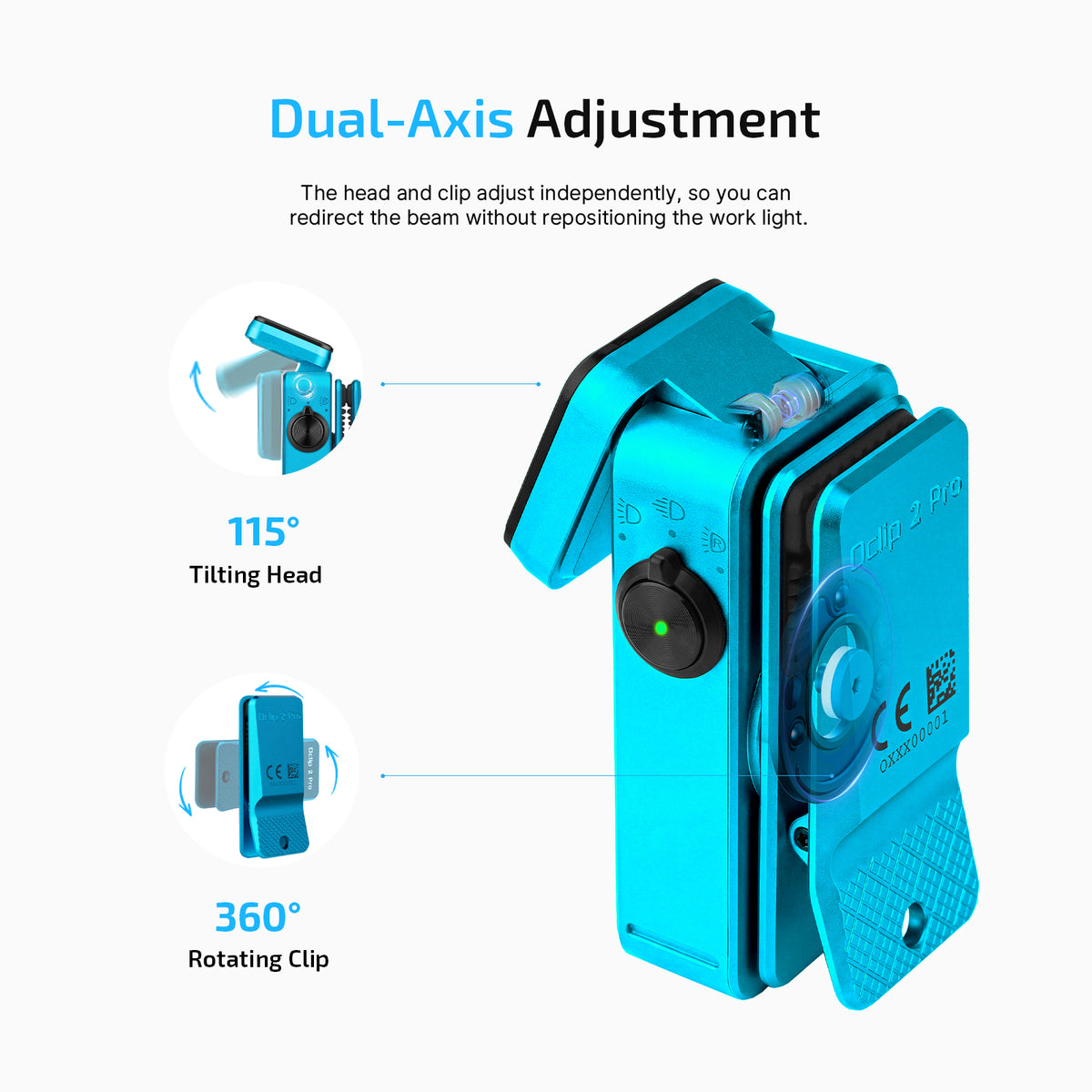 OLIGHT Oclip 2 Pro Rechargeable +Charging Dock (Tidal Blue)