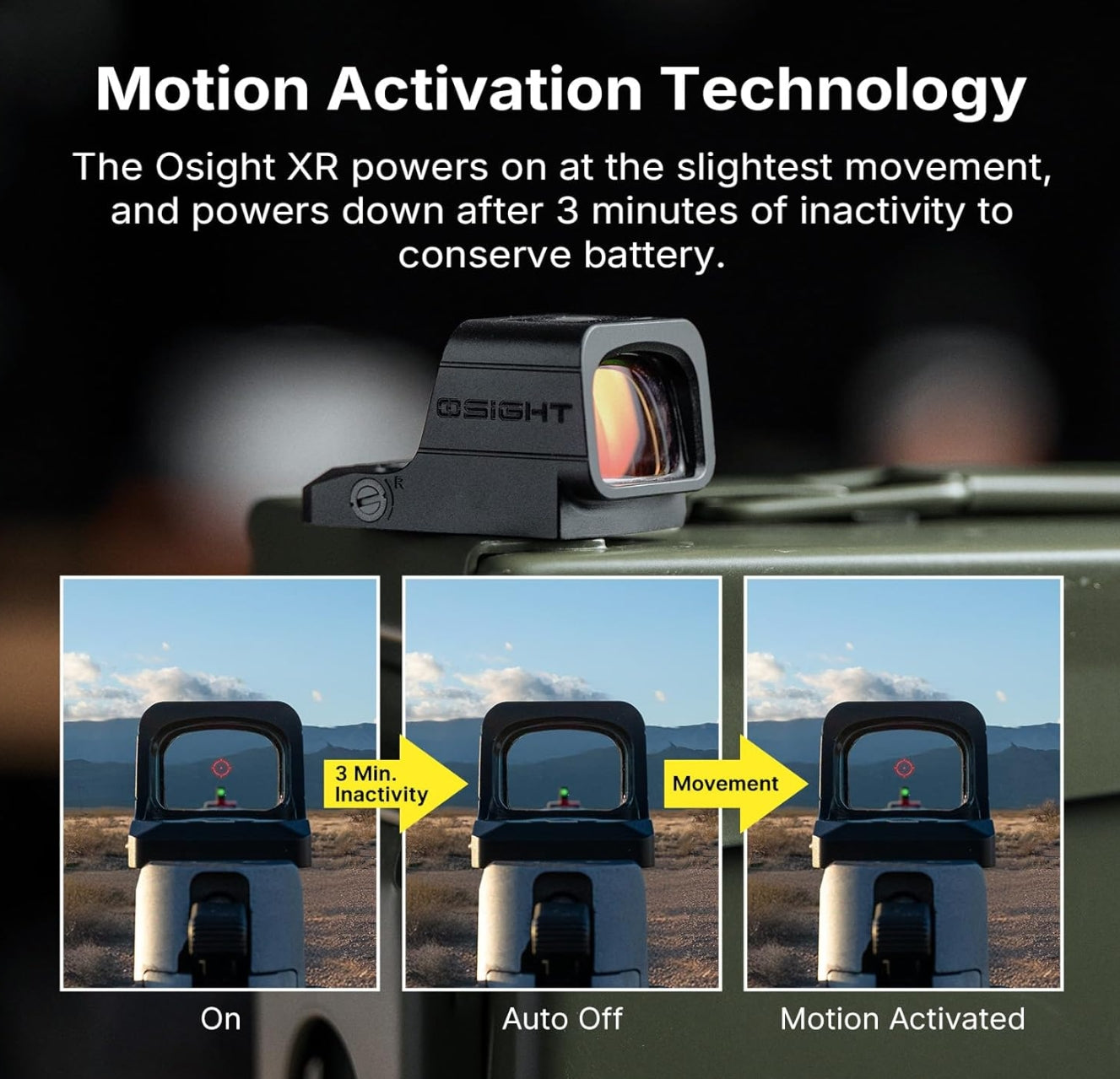 OSIGHT XR Enclosed Red Dot Sight, 2/6 MOA Dot & 32 MOA Circle Multi-Reticle, 407C/507C Footprint Compatible