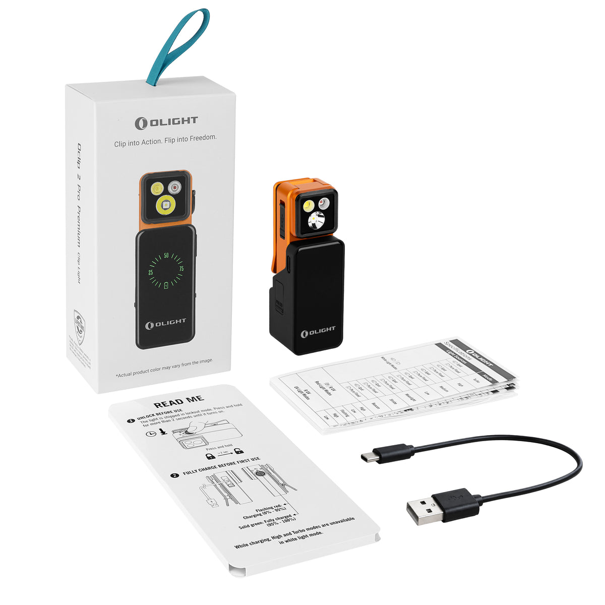 OLIGHT Oclip 2 Pro Rechargeable +Charging Dock (Orange)