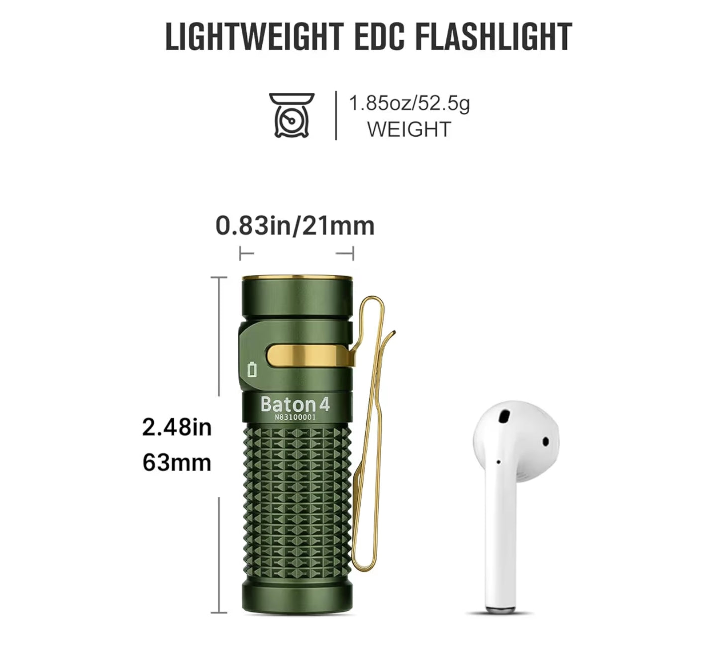 OLIGHT Baton 4 EDC (OD Green)
