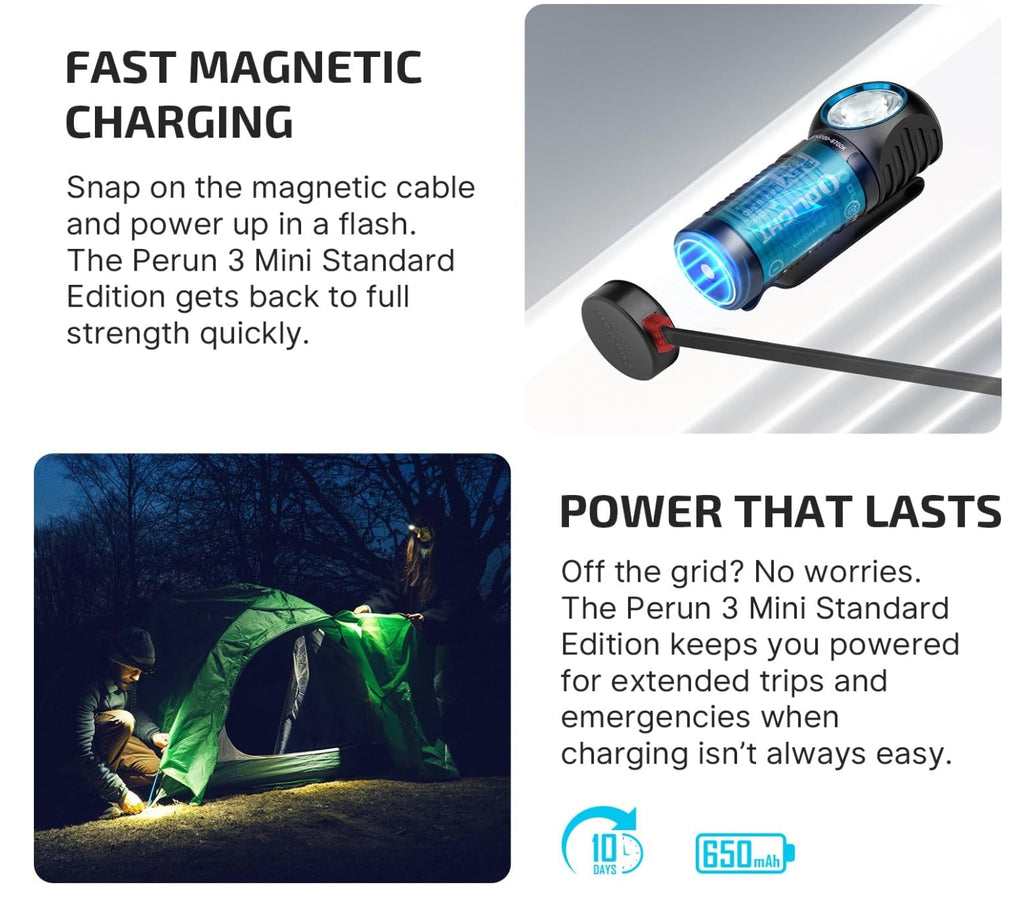 OLIGHT Perun 3 Mini Headlamp (Cool White 5700K~6700K, Black)